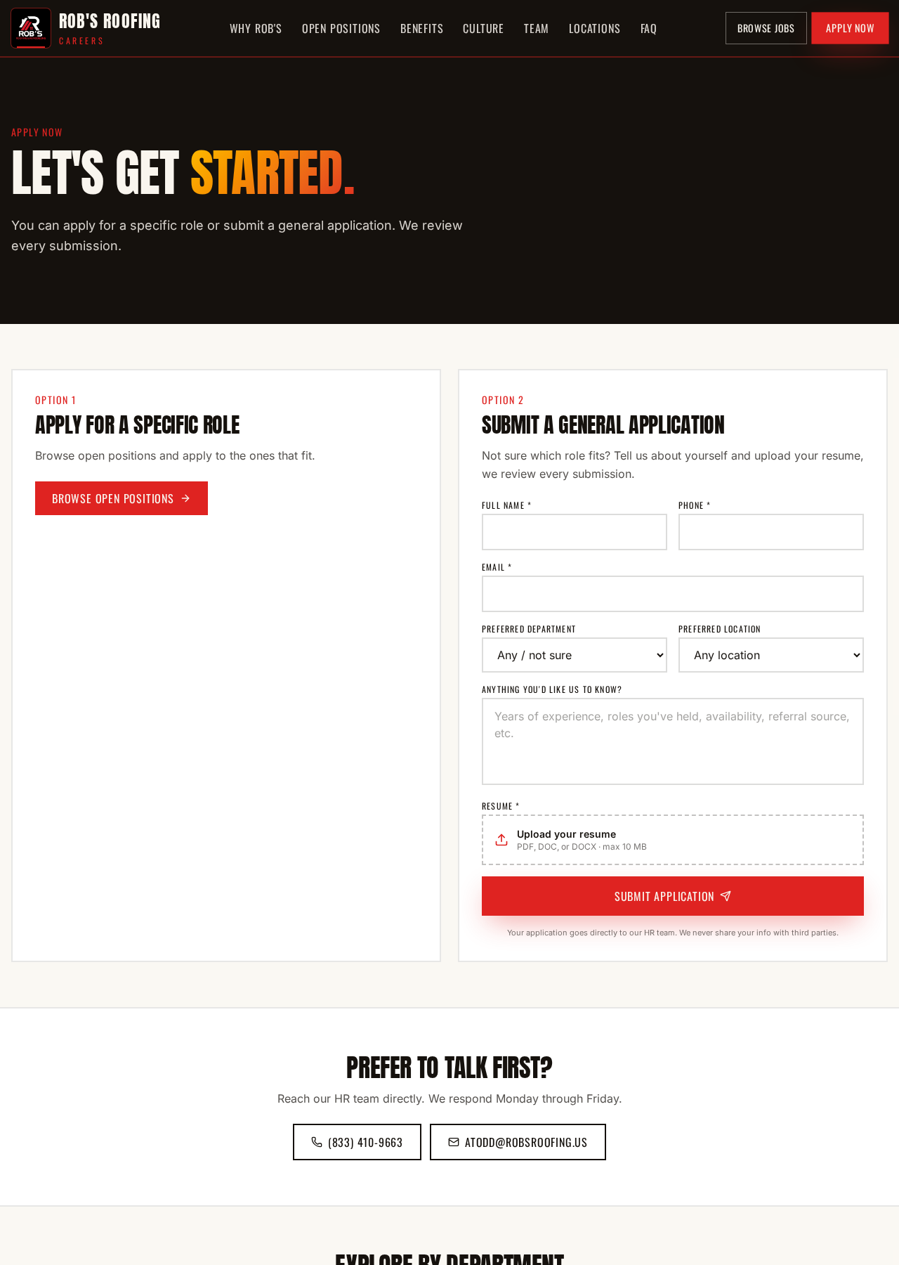 Application form
