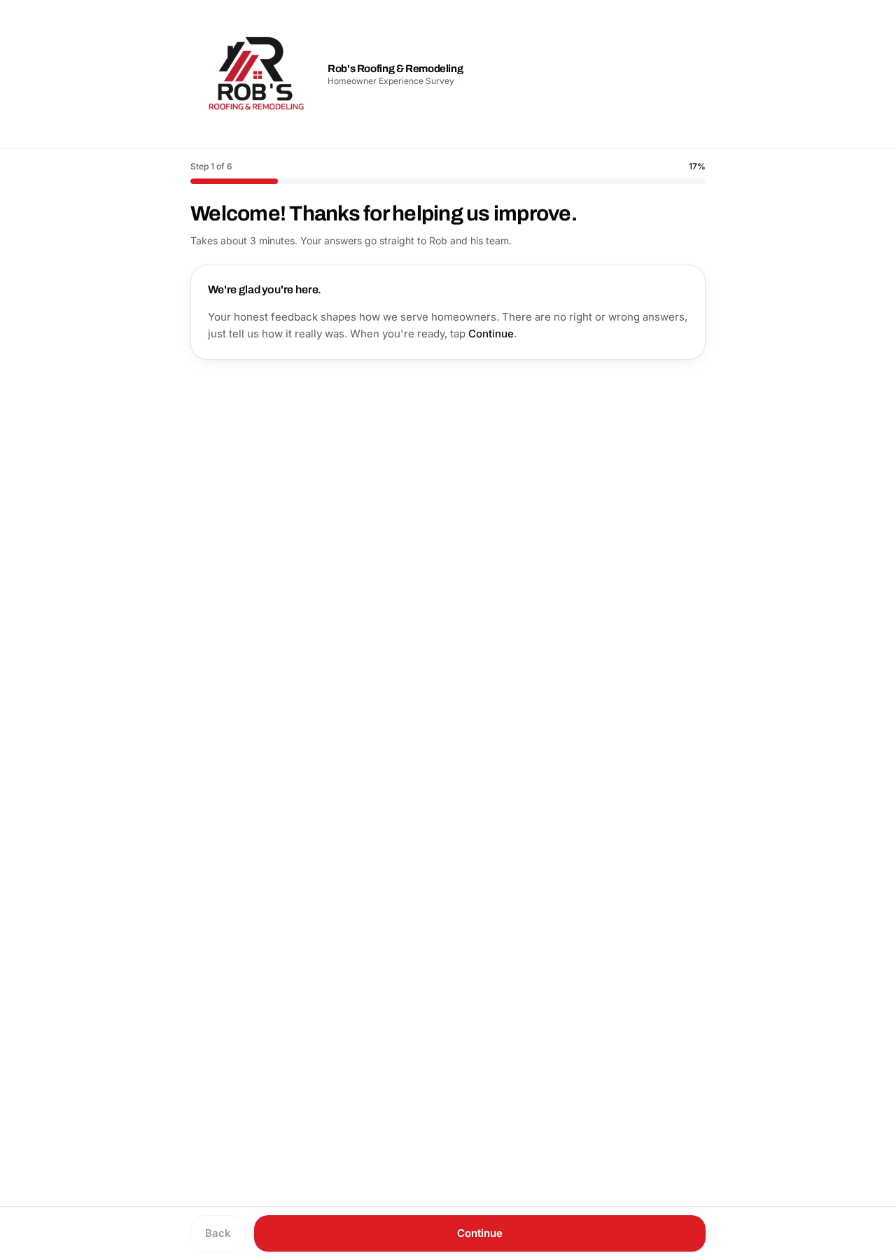 Survey welcome